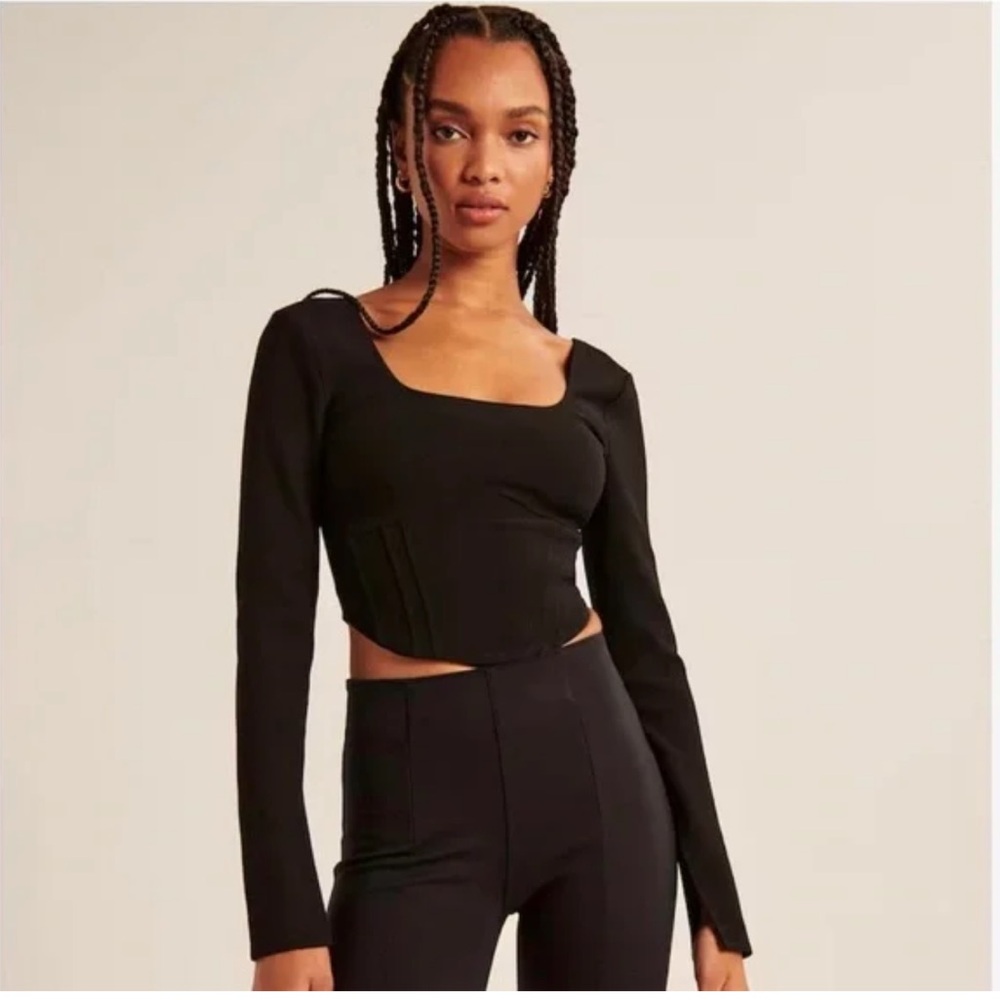 Abercrombie & Fitch Black Crop Top
